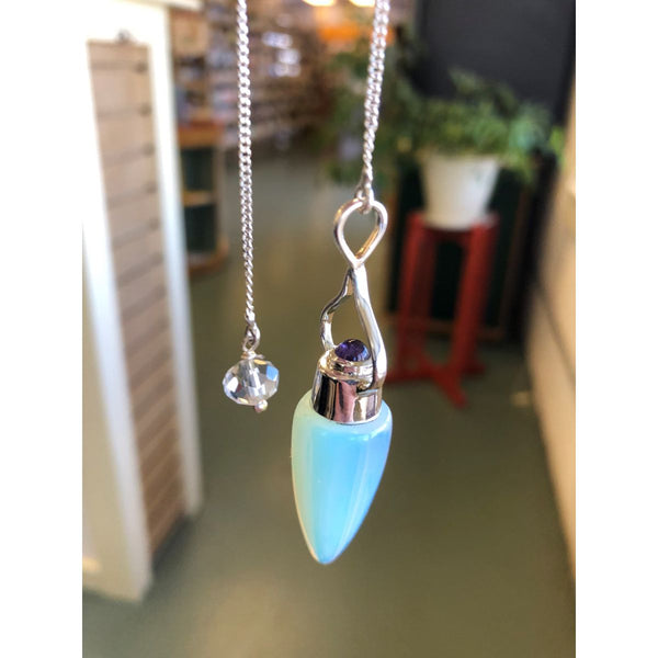 Pendulum, 2 Stone Tapered Style- Opalite & Amethyst