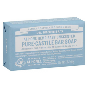 Castile Bar Soap, Organic, Hemp Unscented Baby- Mild