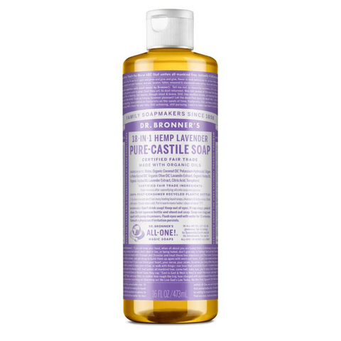 Castile Liquid Soap , Organic, Hemp, Lavender
