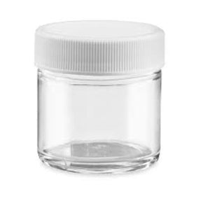 Jar, Clear Glass, Wide Mouth, 1 oz. w/ lid