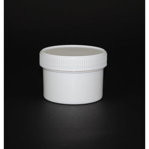 Jar, White Plastic, .5 oz. w/ lid