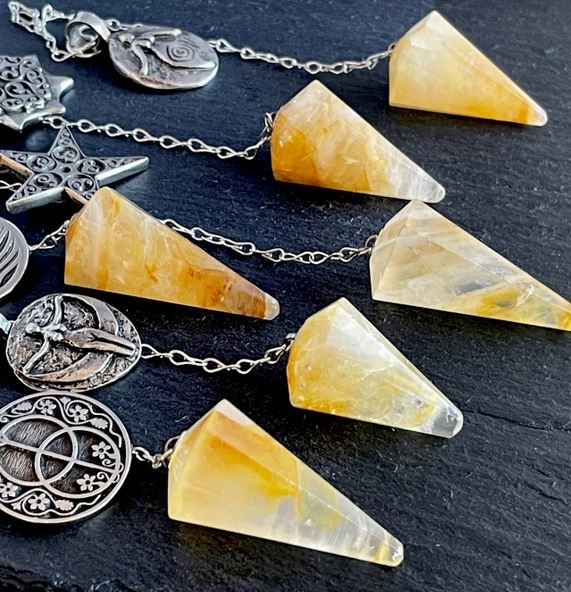 Pendulum, Golden Healer Quartz- Assorted Designs