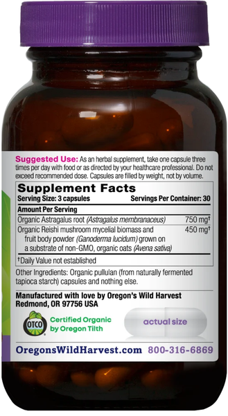 Astragalus and Reishi Capsules, Organic