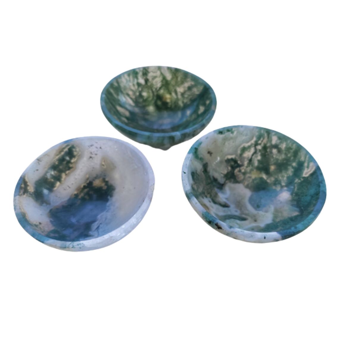 Crystal Bowl, Green Moss Agate 2 in.