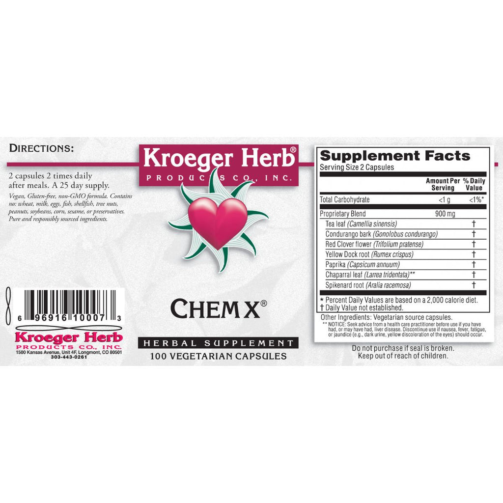 Chem Rx Label Chem X® – Hanna's Herb Shop