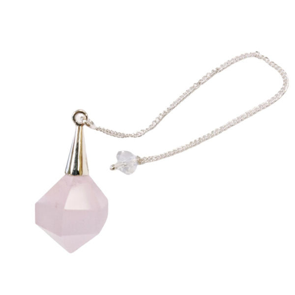 Pendulum, Herkimer Style- Rose Quartz