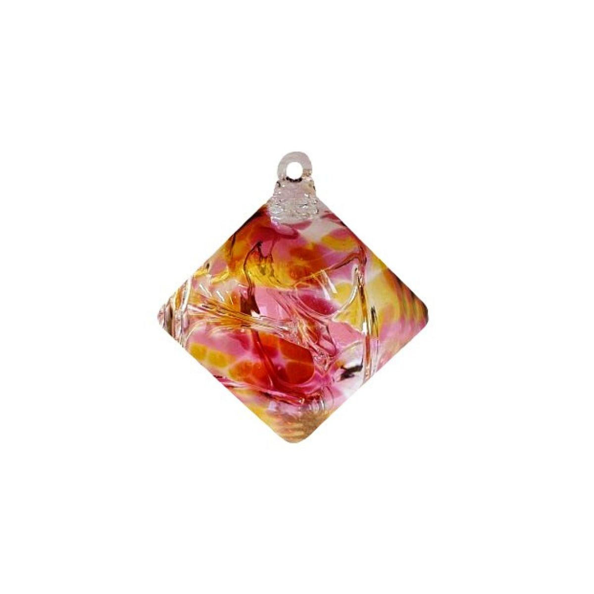 Glass Orb, Inspiration Rhombus- Yellow, Pink, Red