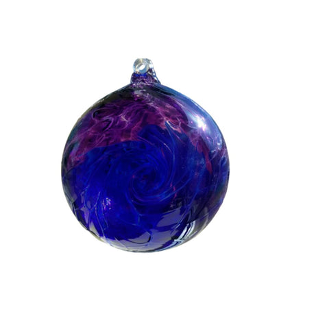 Glass Orb, Aurora Lights- Amethyst, Sapphire