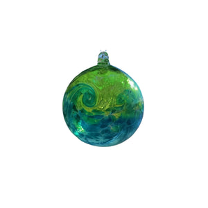 Glass Orb, Aurora Lights- Green, Blue