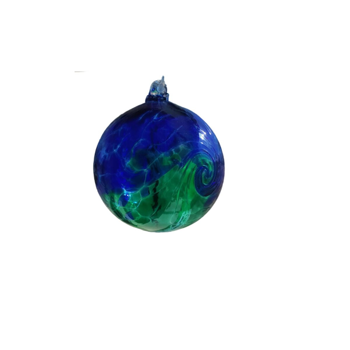 Glass Orb, Aurora Lights- Blue, Emerald