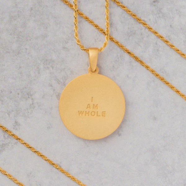 Mandala Affirmation Necklace, I Am Whole