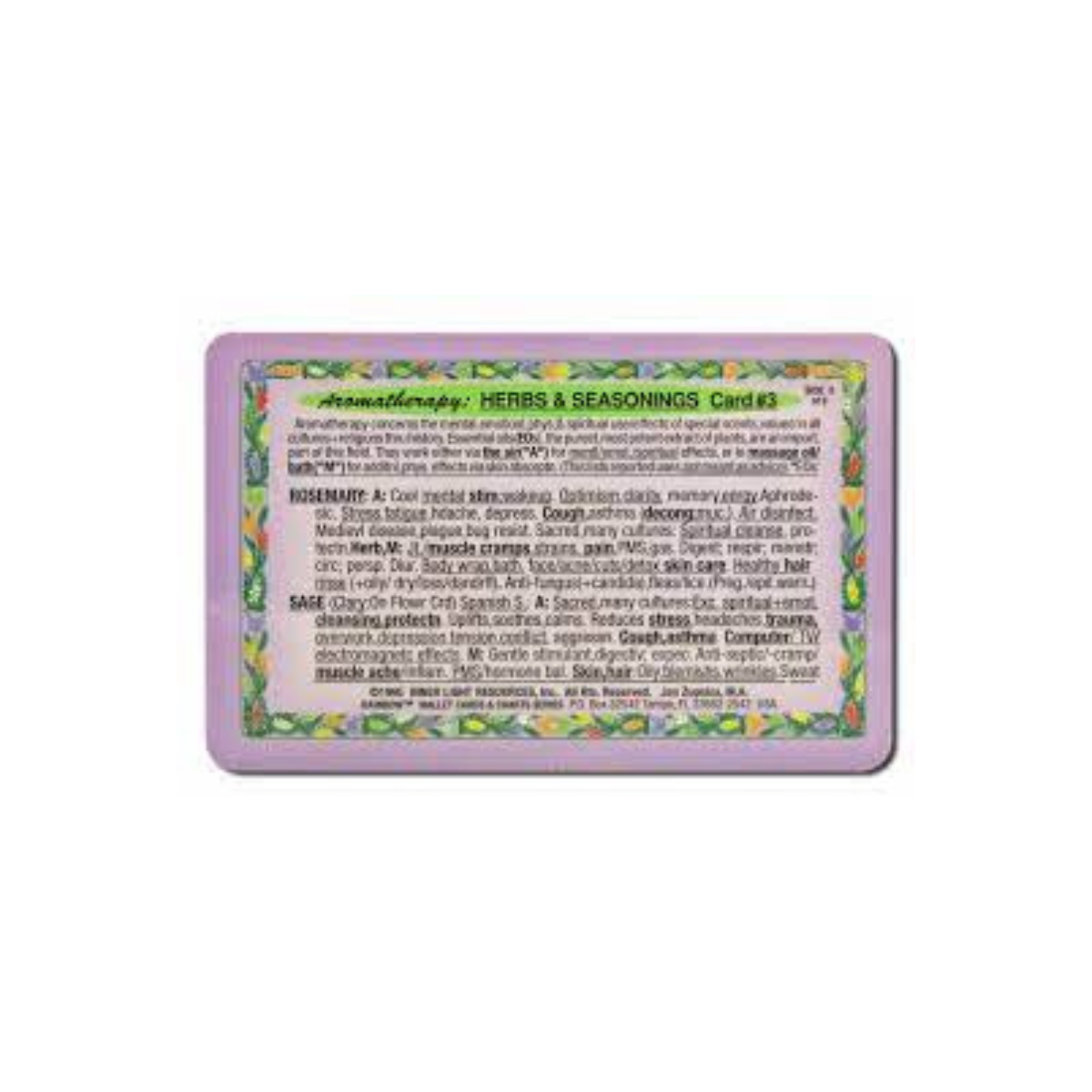 Aromatherapy: Herbs & Seasonings, Wallet Card #3
