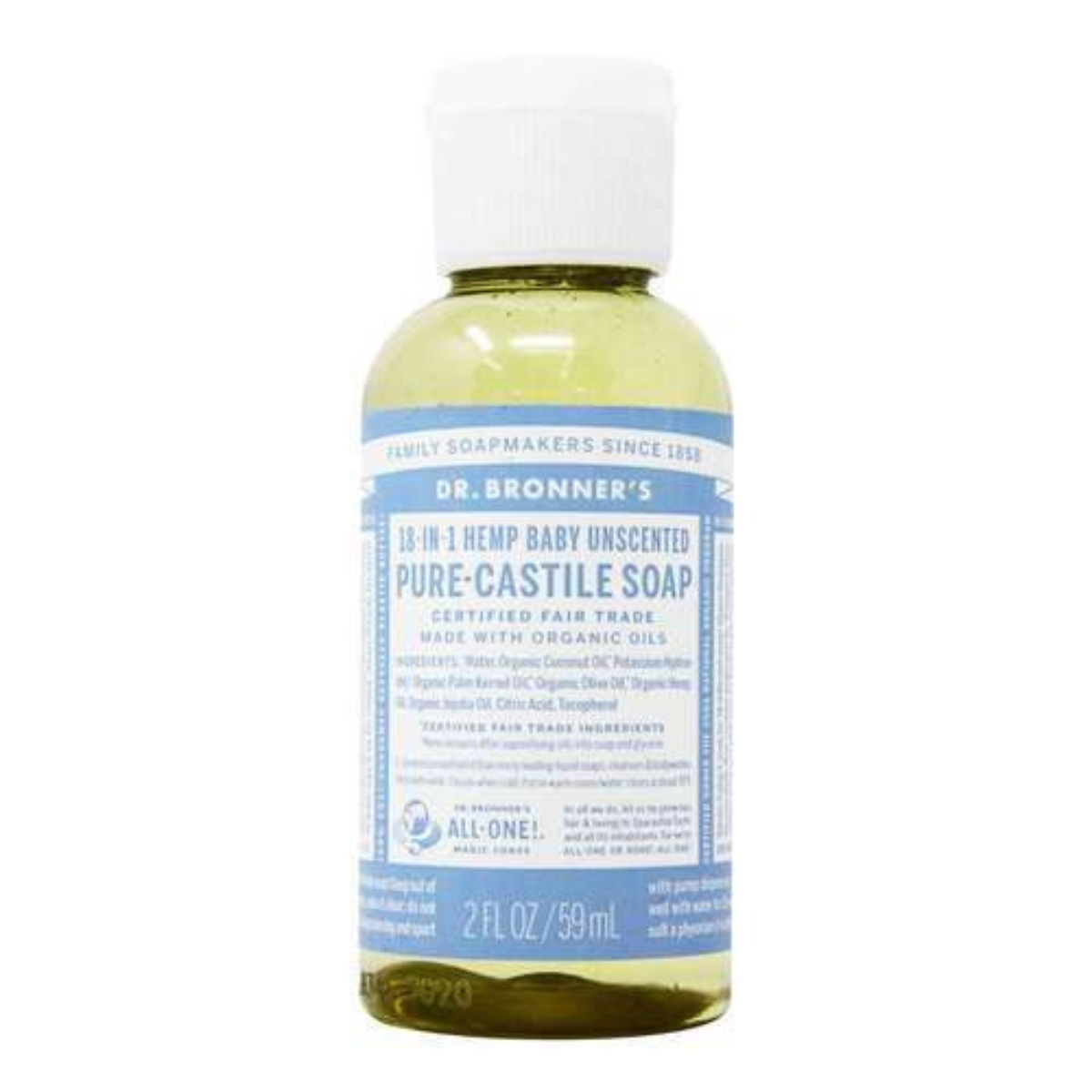 Castile Liquid Soap, Organic, Hemp Unscented Baby- Mild