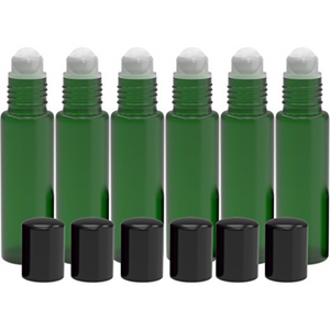 Roll- on bottle, Empty- Green Frosted Glass