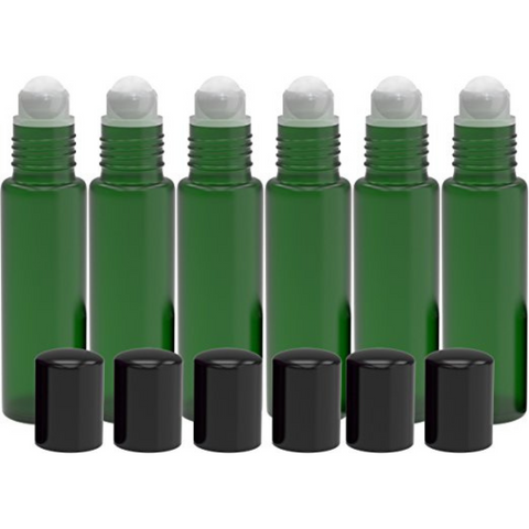 Roll- on bottle, Empty- Green Frosted Glass