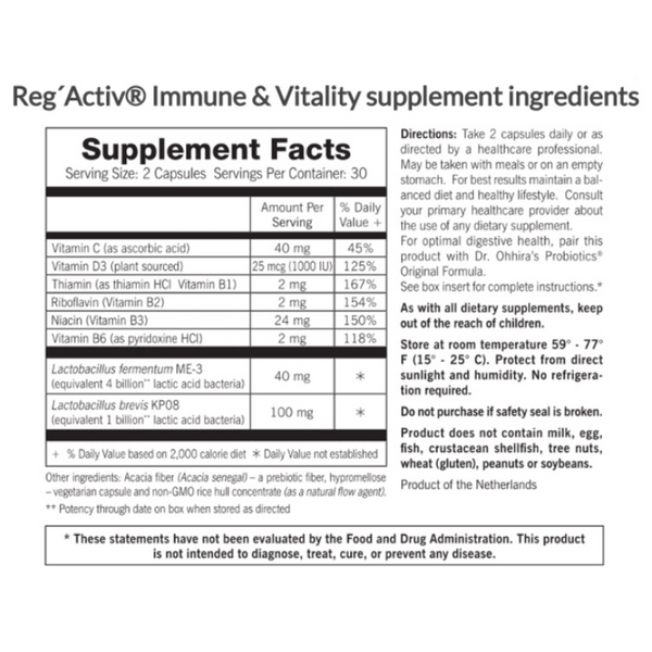 Probiotic, Reg'Activ Immune & Vitality