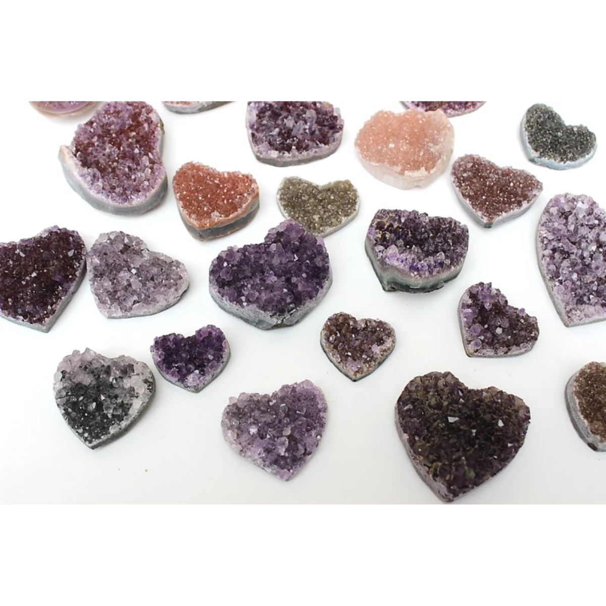Amethyst Heart, Multicolor w/ Druzy