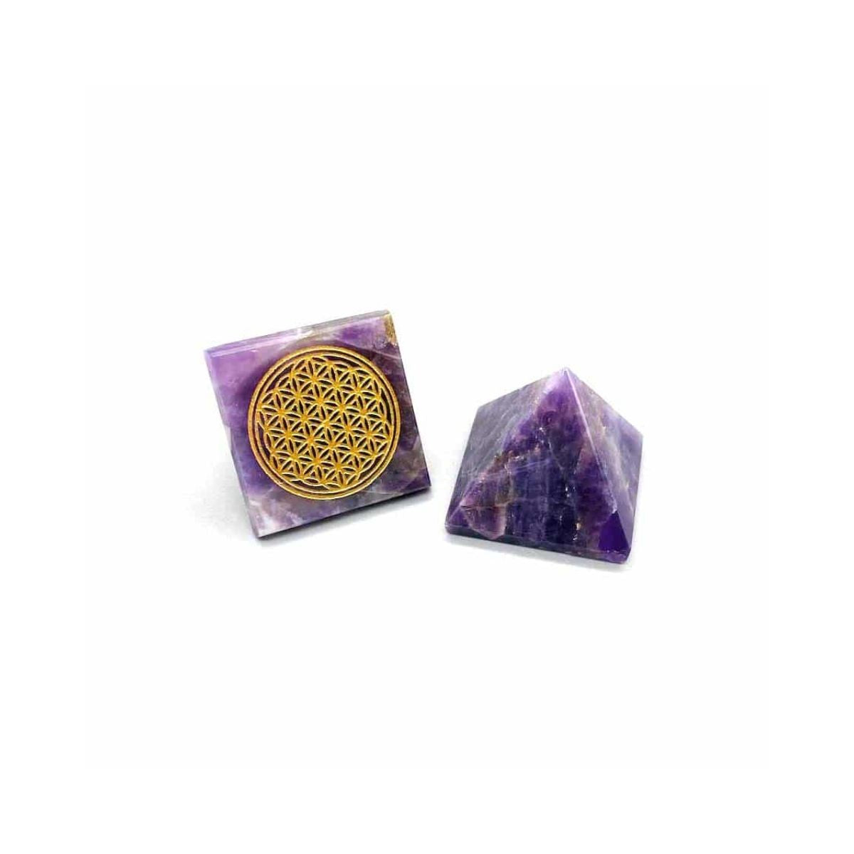 Pyramid, Amethyst w/ Flower of Life