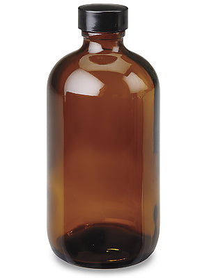 Bottle, Amber, 8 oz. w/cap