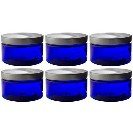 Jar, Cobalt Glass, Wide Mouth, 1.75 oz w/ lid