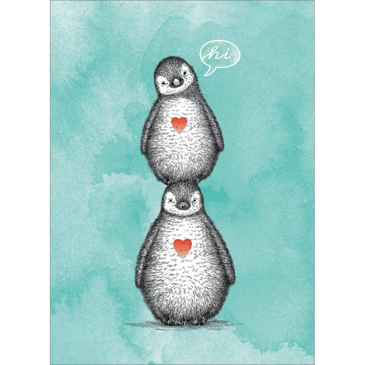Greeting Card, Thinking of You- Penguins
